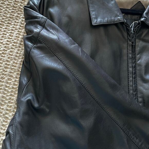 Remy Black Leather Jacket 50 Large Made in the‎ USA - Picture 10 of 12